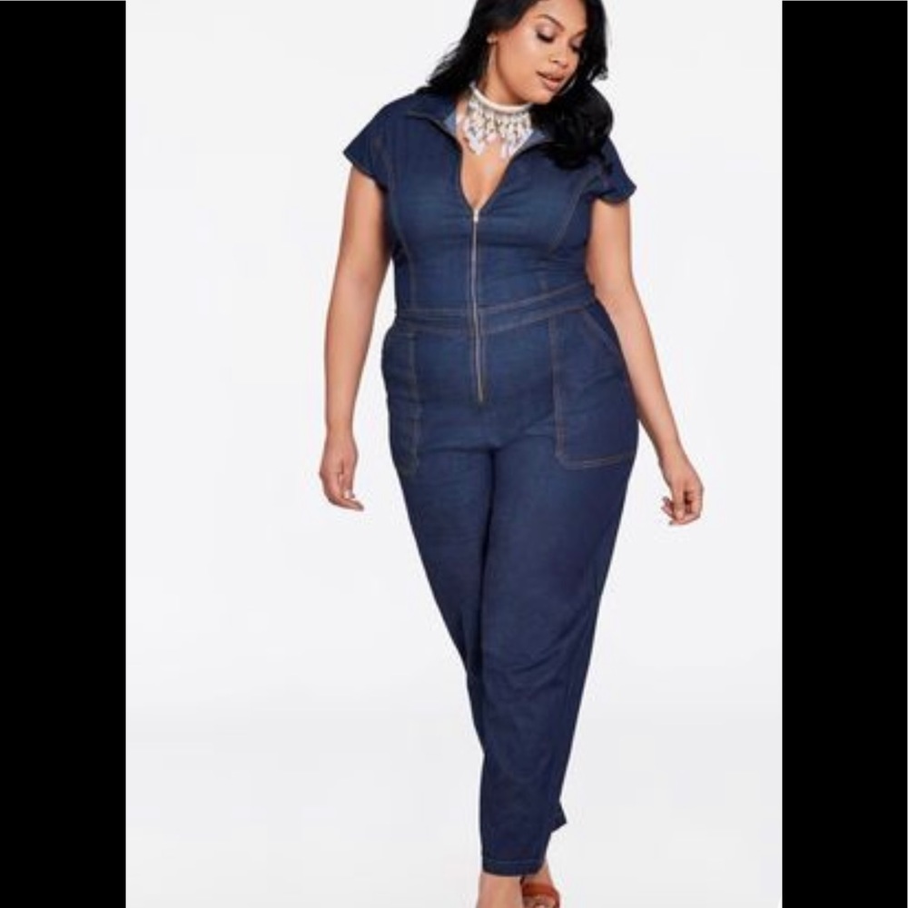 NEW | Ashley Stewart Denim Jumpsuit